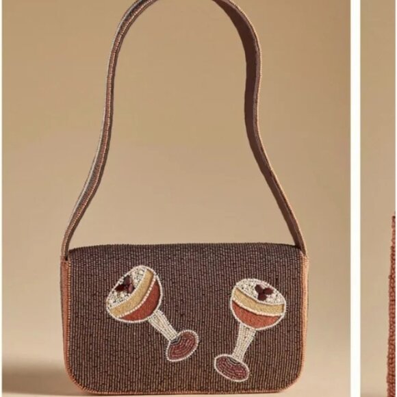 ANTHROPOLOGIE- The Fiona Beaded Bag: Espresso Martini Edition - Picture 2 of 6